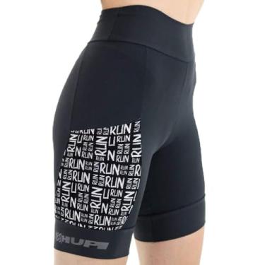 Imagem de Bermuda para Corrida de Compressão HUPI Run Run Feminina Longa, Cor: PRETO, Tamanho: G