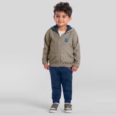 Imagem de Jaqueta infantil menino xadrez Mundi, Marrom, 6