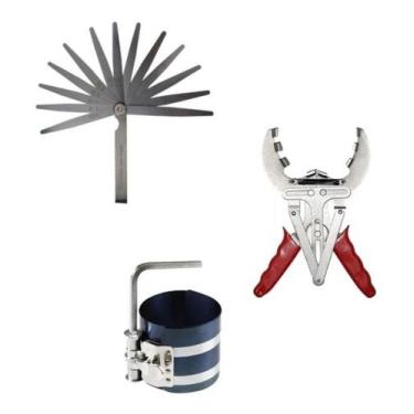 Imagem de Kit Alicate P/ Aneis De Pistão + Cinta Anel De Pistão 3 + Calibrador D