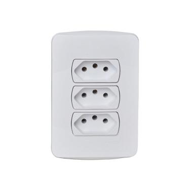 Imagem de Conj.Miluz Schneider 3 Tomadas 2P+T 10A 250V Horiz.Bco