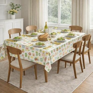 Imagem de Toalha de Mesa Retangular 6 Lugares Algodão Temperos Dohler - Döhler