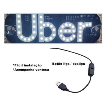 Imagem de Placa Carro Led Letreiro Motorista De app Compativel Uber - LEDS, Bran