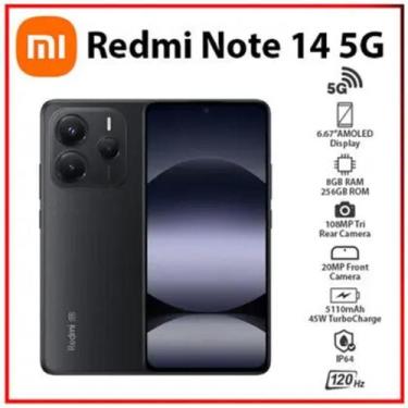 Imagem de Smartphone Xiaomi Redmi Note 14 5G 256GB 8GB RAM Dual SIM Tela 6.67 Pr