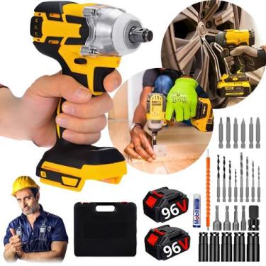 Imagem de Parafusadeira 96V 3000W Chave De Impacto 1000 N.M Profissional 2 Bater