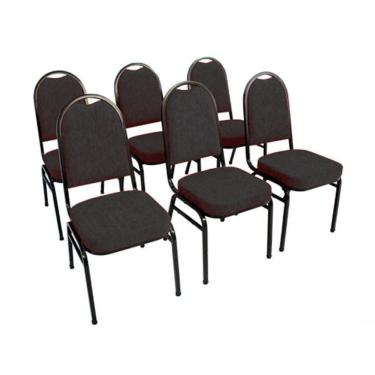 Imagem de Kit Com 6 Cadeiras Para Auditórios Linha Hotel Preto