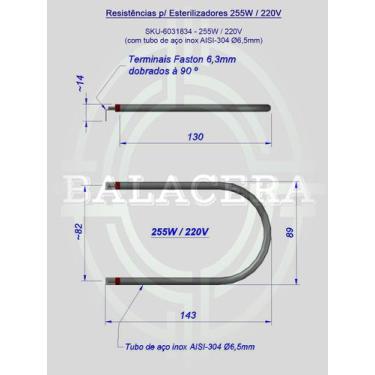 Imagem de Resistências para Esterilizadores 255W 220V - BALACERA