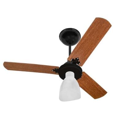 Imagem de Ventilador De Teto Inverter Delta PRETO 3 Pás Madeira Globo Aberto Biv