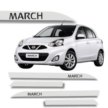 Imagem de Jogo de Friso Nissan March 2012 a 2020 Protetor Porta Lateral Cores - 