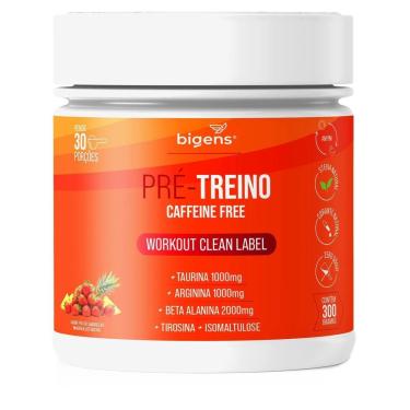 Imagem de Pré Treino Noturno Sem Cafeína Sabor Morango e Abacaxi 300g - Bigens-Unissex