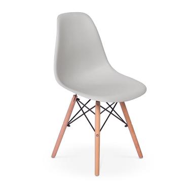 Imagem de Kit Mesa Eiffel 90cm Branca 4 Cadeiras Charles Eames Cinza