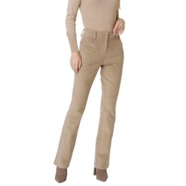 Imagem de Calça Feminina Seiki Veludo Marrom Claro - 251141, 38, Marrom