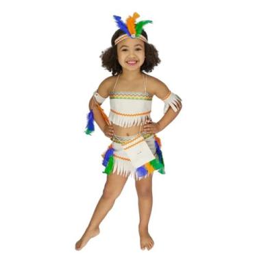 Imagem de Fantasia Índia Apache Infantil com Top, Tanga e Acessórios - Masquerad
