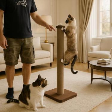 Imagem de Arranhador Gatos Cozy Poste 90 Cm Estável Carpete - Cozy Gatos