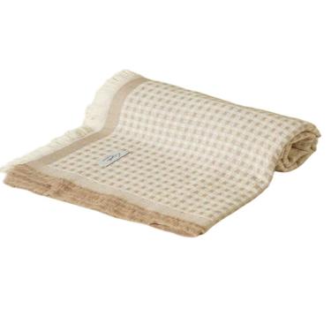 Imagem de Manta Decorativa Formah Piquet 100% Algodão para Sofá Cama e Decoração 1,60m X 2,00m Bege LM Peter