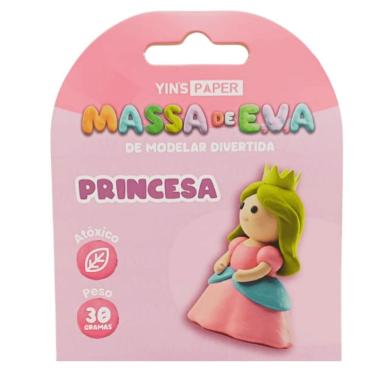Imagem de Massinha para Modelar Escolar de Eva com 4 Cores Tema Princesa YP9321 Não Tóxica Yins Brasil