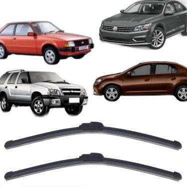Imagem de Par de Palhetas 20" Dianteiras Gancho Universal para Sandero Logan Duster S10 Blazer Gol G2 e Ram