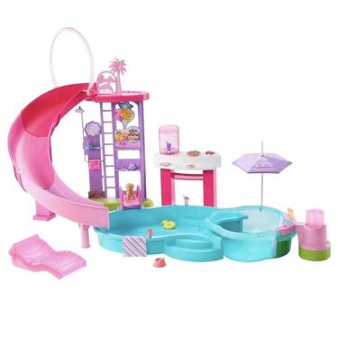 Imagem de Conjunto de Brinquedo Barbie Estate Piscina dos Sonhos com Mais de 20 Acessórios Rosa Mattel