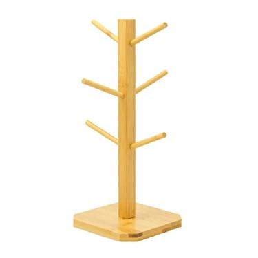 Imagem de Suporte de Bambu Para Pendurar Canecas Xícaras Quadrado