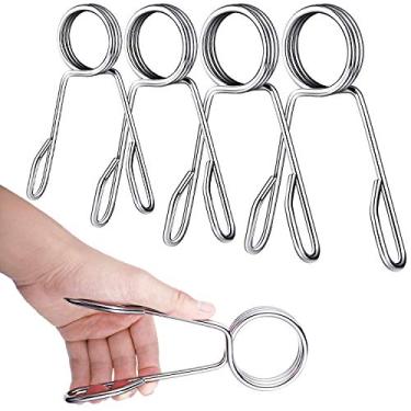 Imagem de 4 peças de 2 polegadas, coleiras de mola, grampos de barra, prendedores de colarinho para levantamento de peso, materiais de treinamento de ginástica