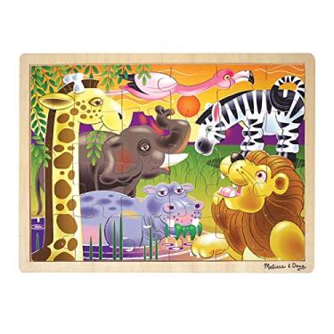 Imagem de Melissa & Doug African Plains Safari Wooden Jigsaw Puzzle With Storage Tray (24 pcs)