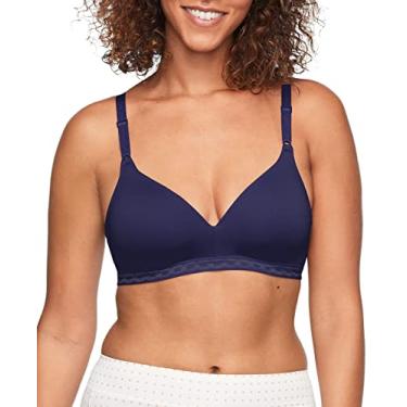 Imagem de Warner's Sutiã feminino Cloud 9 super macio sem fio levemente forrado confortável, Azul noturno, 32A