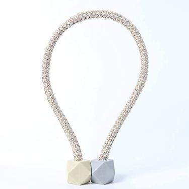 Imagem de Cinta de cortina fivela de vento nórdica sem instalação fivela magnética DIY corda borla cortina tiebacks suportes de cortina, T7,2 PCS