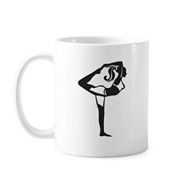 Imagem de Alongamento Yoga Girl Keep Outline Caneca Cerâmica Café Porcelana Utensílios de Mesa