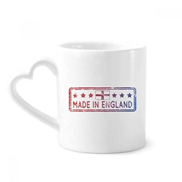 Imagem de Feito no Reino Unido Inglaterra landmark bandeira padrão caneca café cerâmica copo de coração de vidro