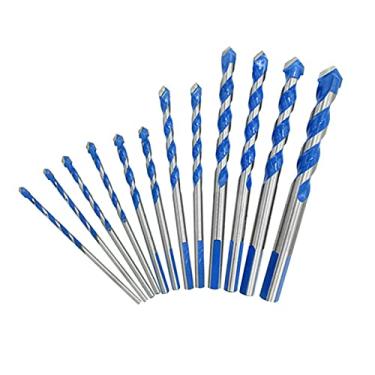 Imagem de Bothyi Conjunto de brocas de alvenaria multifuncional, kit de ferramentas de broca triangular, ferramentas de corte, conjunto profissional de broca de torção para madeira, tijolo de cimento, estilo H