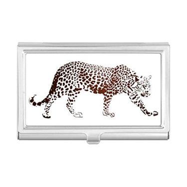 Imagem de Cheetah Carteira de bolso com porta-cartões de visita de animal marrom