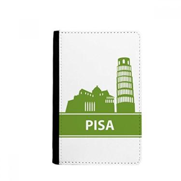 Imagem de Pisa Italy Porta-cartões com estampa de marco verde para passaporte Notecase Burse