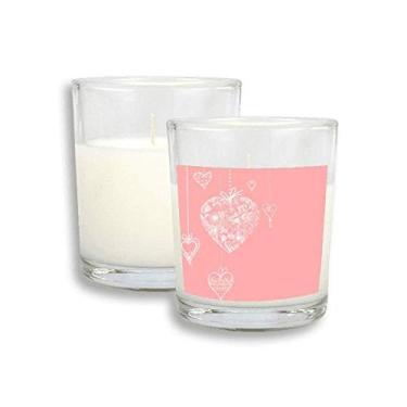 Imagem de Cera de incenso perfumada de vidro com flores de coração rosa Dia dos Namorados
