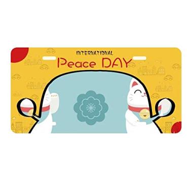 Imagem de DIYthinker Lucky Cats Sakura Totem Japan Placa de carro Decoração Dia da Paz