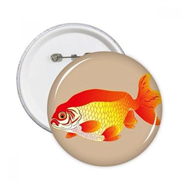 Imagem de Pintura de cultura japonesa peixe ouro redondo distintivo emblema acessório decoração 5 peças