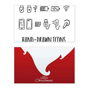 Imagem de Tomada de tomada com cabo de carregamento padrão feriado Feliz Natal Cartão de parabéns Mensagem de Natal