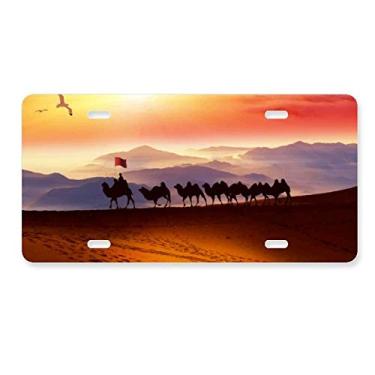 Imagem de DIYthinker Bandeira Journey Silk Road Camel Deserto placa de carro decoração de carro acessório de aço inoxidável