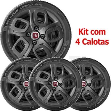 Imagem de 4x Calota Fiat Uno Palio Mobi Aro 14 Grafite Emblema 223cb