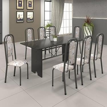 Imagem de Conjunto de Mesa 180x75cm Tampo Ardósia com 8 Cadeiras Lavínea Soma Móveis