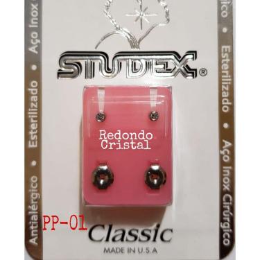 Imagem de Brinco Studex Classic 2Mm Bezel Cristal Pequeno Prata