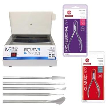 Imagem de Estufa Mega Bell Esterilizador Alicates Kit Manicure 5 Peças