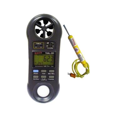 Imagem de Kit Termo-higro Digital Anemômetro Velocidade Luxímetro Umidade Thal-300 Portátil Sensor Superfície Mola Limite S-01k