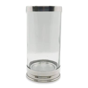 Imagem de Copo Suporte Vela 7 Dias Castiçal Vidro e Alumínio 16 cm