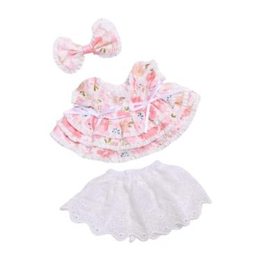 Imagem de Esquirla Vestido plissado de boneca de pelúcia, saia curta, roupas educacionais, moda, brincadeira de faz de conta, vista suas próprias bonecas para bonecas de, Rosa