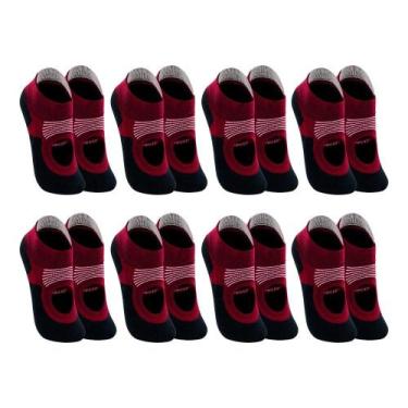 Imagem de Kit 8 Pares De Meias Pilate Lupo Antiderrapante Anatômica, Cereja, P 3