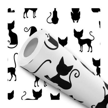 Imagem de Papel de Parede Vinílico Gatinhos Preto Petshop Quarto 3m - DELIQUADRO
