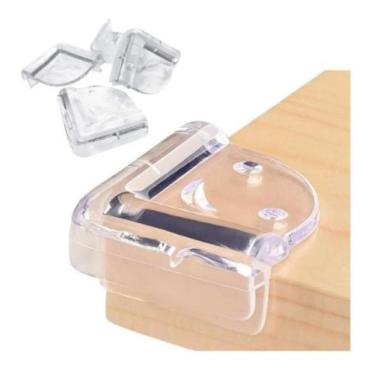 Imagem de Kit 08 Protetor De Canto Quina Mesa Cantoneira Bebê Criança - FERRAGEN