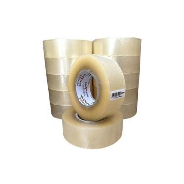 Imagem de 12 Fita Adesiva Larga 300m (300 metros x 45mm) Transparente para Embal