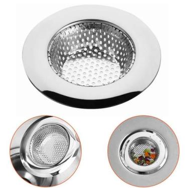 Imagem de Ralinho Pia Inox Grande Com Borda 11 cm Ralo Japonês Premium - Max Cle