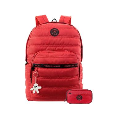 Imagem de Kit Escolar Mochila Costa+Estojo Multi Vermelho Minnie Mouse