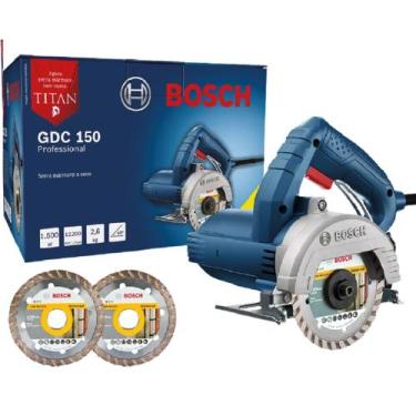 Imagem de Serra mármore a seco bosch gdc 150 titan 1500w com 2 discos profession
